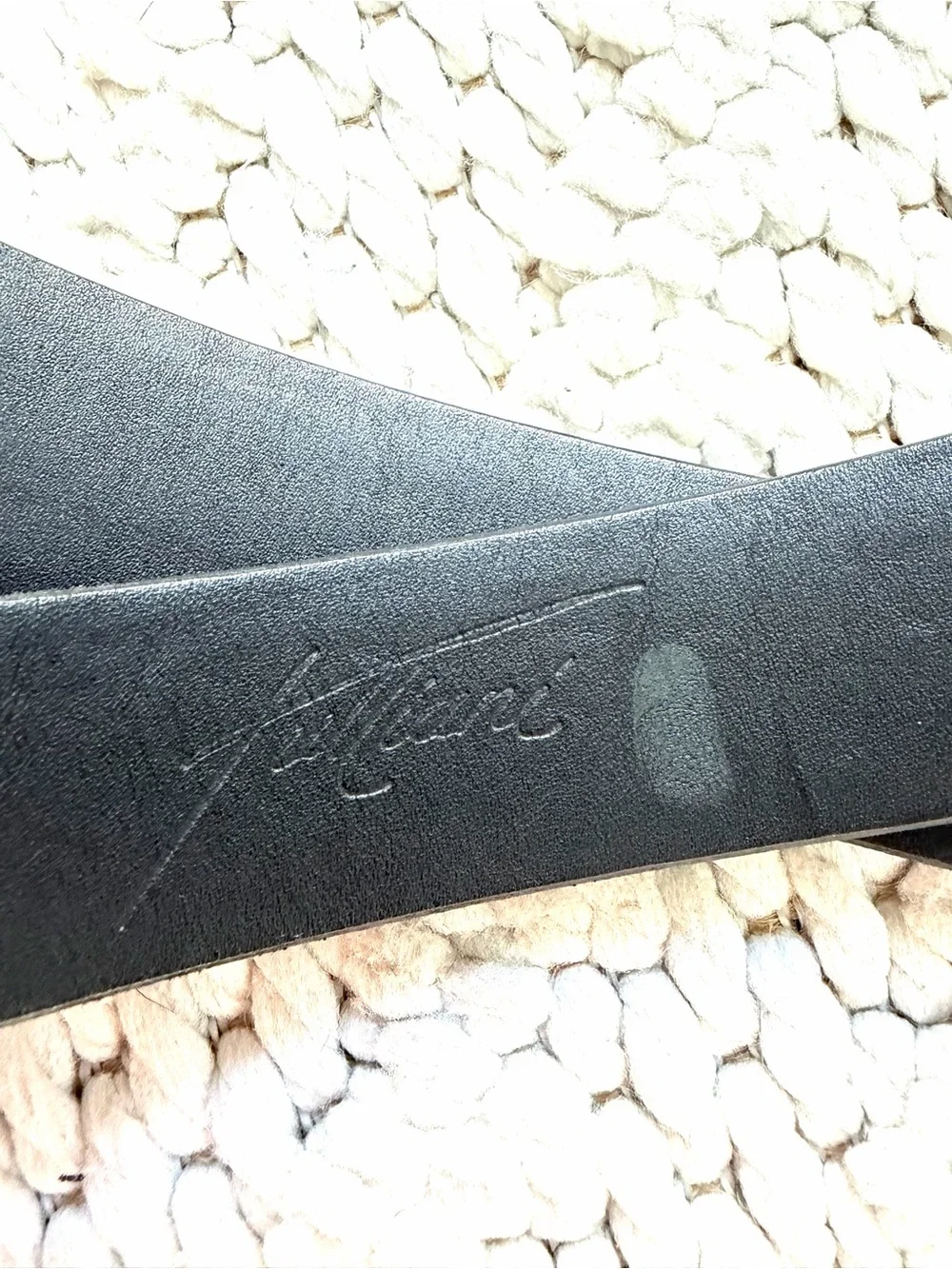 REMO TULLIANI Italian Black Calfskin Leather Belt Mens Size 40 30741 EUC VTG